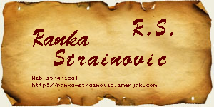 Ranka Strainović vizit kartica